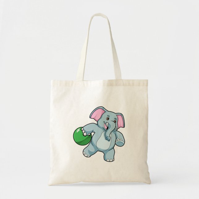 Bolso De Tela Elefante en el Bowling con bolas (Frente)