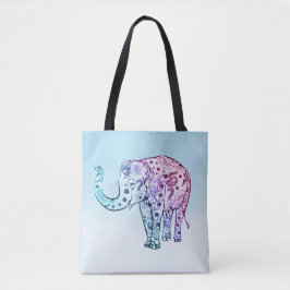 Bolso De Tela Elefante floral gradiente