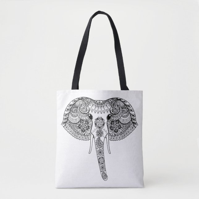 Bolso De Tela Elefante indio inspirado 4 (Anverso)