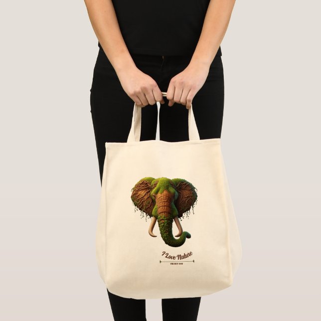 Bolso De Tela Elefante Majestuoso - Eco inspirado en la naturale (Anverso (producto))