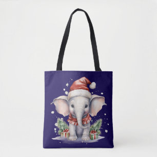 Bolso De Tela Elefante Navideño Adorable