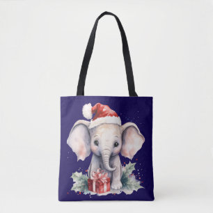 Bolso De Tela Elefante Navideño Adorable
