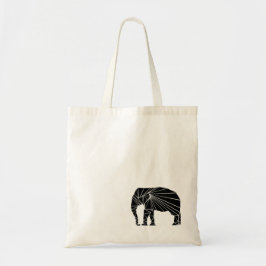 Bolso De Tela Elefante negro geométrico