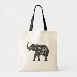 BOLSO DE TELA ELEFANTE NEGRO Y BLANCO