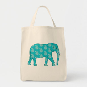 Bolso De Tela Elefante Paisley, Turquesa y Aqua