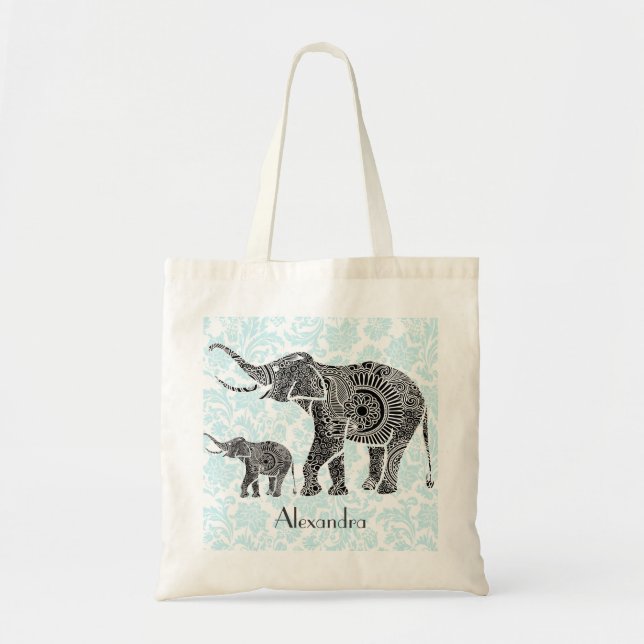 Bolso De Tela Elefante - Personalizado Tex (Frente)