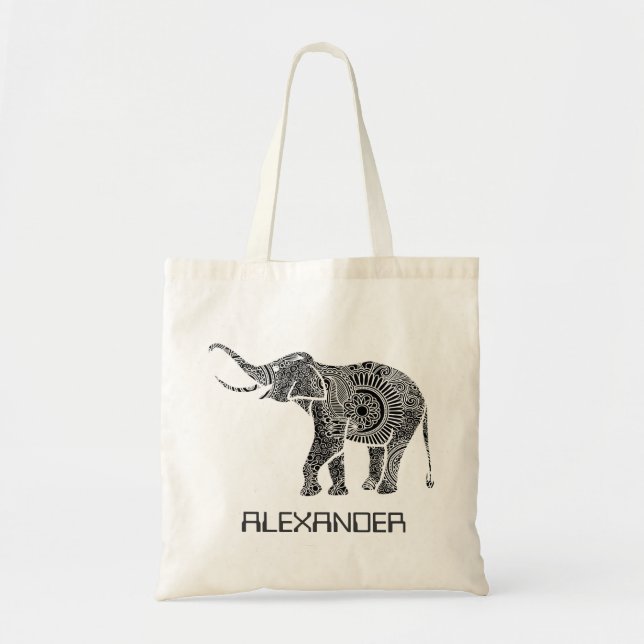 Bolso De Tela Elefante - Personalizado Tex (Frente)