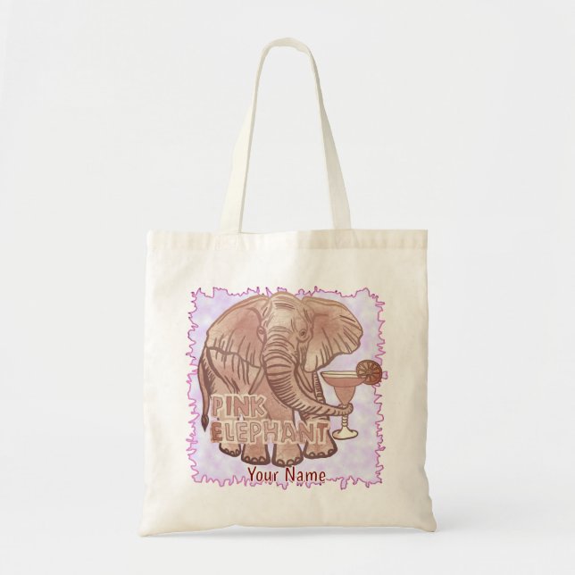 Bolso De Tela Elefante rosa (Frente)