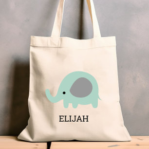 Bolso De Tela Elefante Verde Menta Bonito Personalizado para Niñ