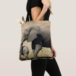 Bolso De Tela Elefante y madre del bebé
