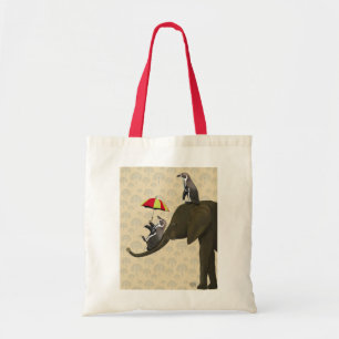 Bolso De Tela Elefante y pingüinos