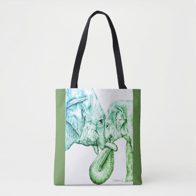 Bolso De Tela Elefantes (Anverso)