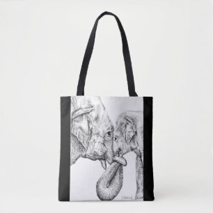 Bolso De Tela Elefantes