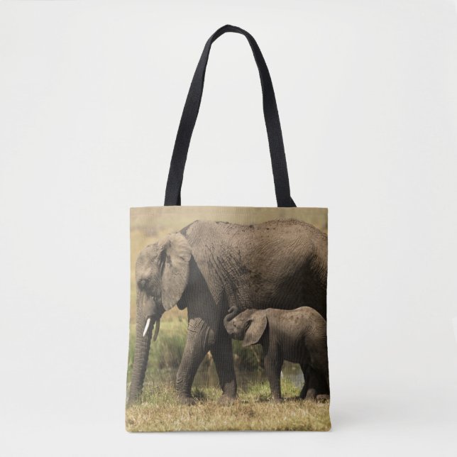 Bolso De Tela Elefantes africanos (Anverso)