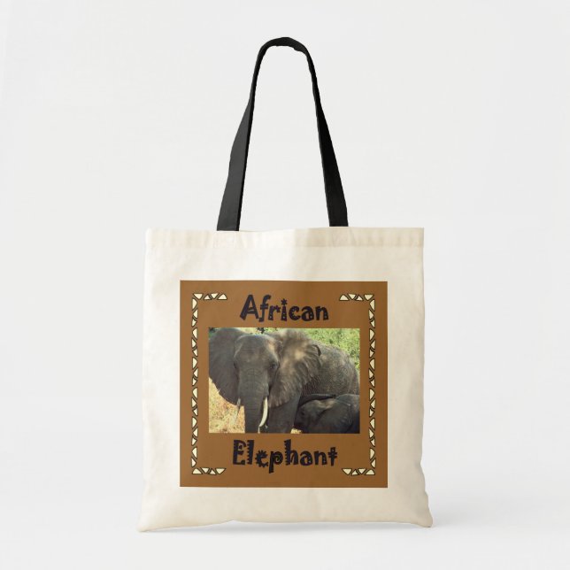 Bolso De Tela Elefantes africanos (Frente)