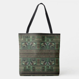 Bolso De Tela Elefantes Africanos Contemporáneos Elegante Verde