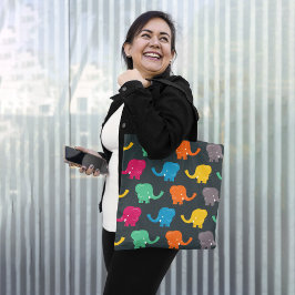 Bolso De Tela elefantes coloridos