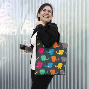 Bolso De Tela elefantes coloridos