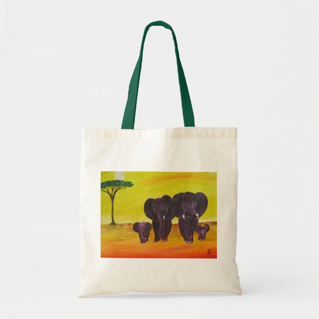 Bolso De Tela Elefantes - comprador (Frente)