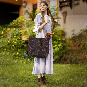 Bolso De Tela Elefantes de dibujo vintage