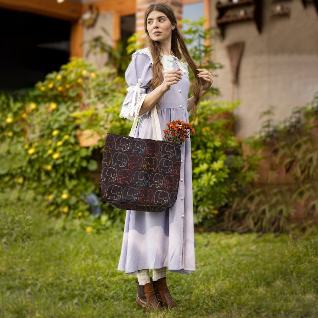 Bolso De Tela Elefantes de dibujo vintage (Subido por el creador)