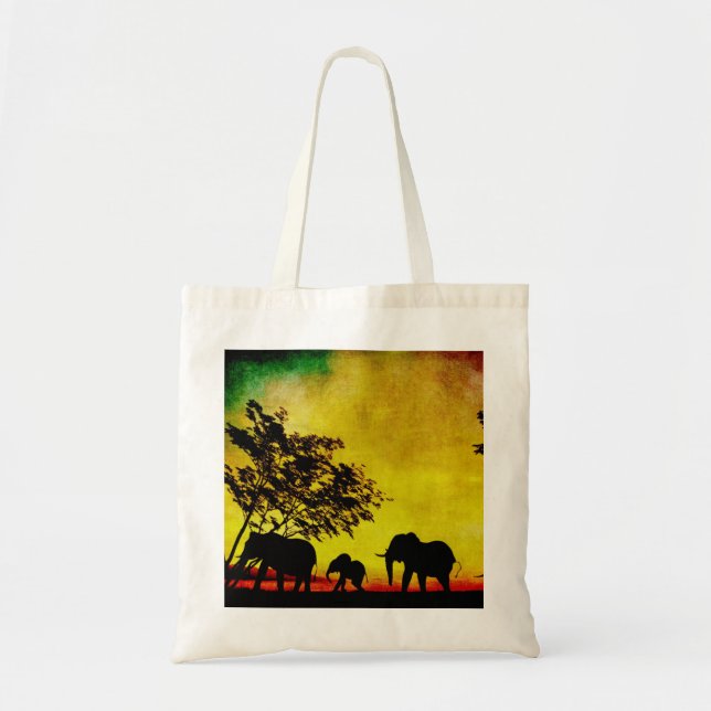 Bolso De Tela Elefantes Sunset (Frente)