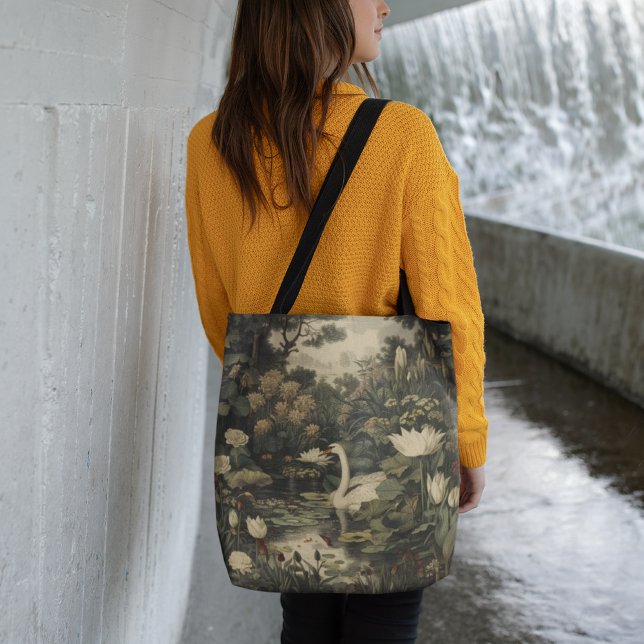 Bolso De Tela Elegancia botánica - Cisne en el bosque (Subido por el creador)