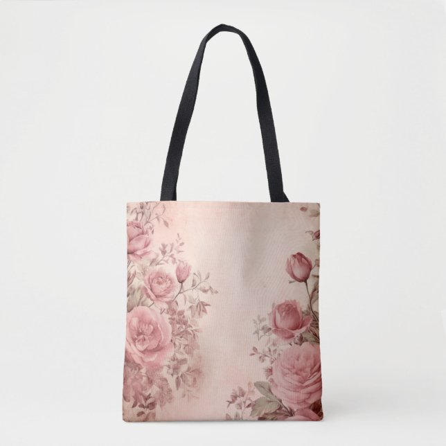 Bolso De Tela Elegancia de Rosas (Anverso)