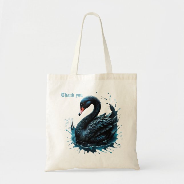 Bolso De Tela Elegancia en movimiento, el cisne negro, (Frente)