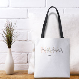 Bolso De Tela Elegancia floral de Nana abuela personalizada