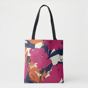Bolso De Tela Elegancia floral: patrón abstracto