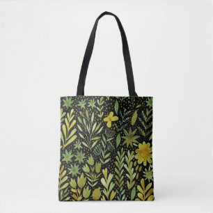 Bolso De Tela Elegancia floral: Patrón de acuarela vintage