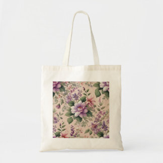 Bolso De Tela Elegancia floral vintage Tote Bag - Beige suave co