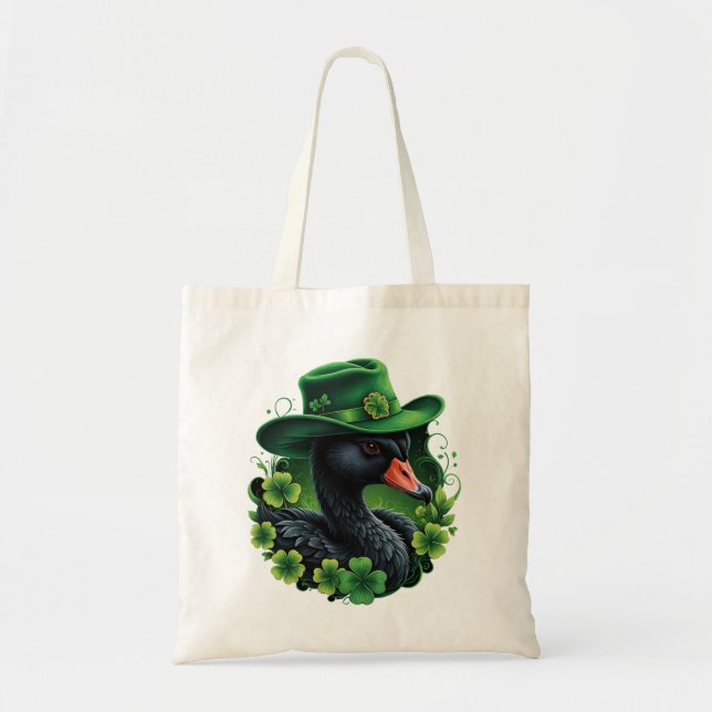 Bolso De Tela Elegancia irlandesa, el cisne negro de San Patrici (Frente)