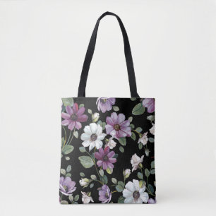 Bolso De Tela Elegancia sin fisuras con cosmos de flores