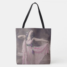 Bolso De Tela Elegancia vintage en vestimenta floral rosa