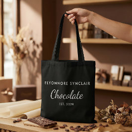 Bolso De Tela Elegant Black White Custom Chocolate Customer Gift