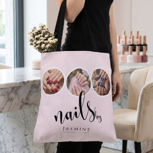 Bolso De Tela Elegant Blush Rosa 3 Foto Estilista de Uñas 