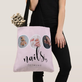 Bolso De Tela Elegant Blush Rosa 3 Foto Estilista de Uñas