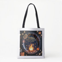 Elegant Bonfire Night Birthday Tote Bag