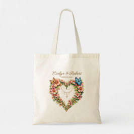 Bolso De Tela Elegant Butterfly Heart Flora - Custom
