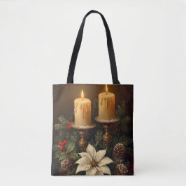 Bolso De Tela Elegant candle holly pine warm festive christmas