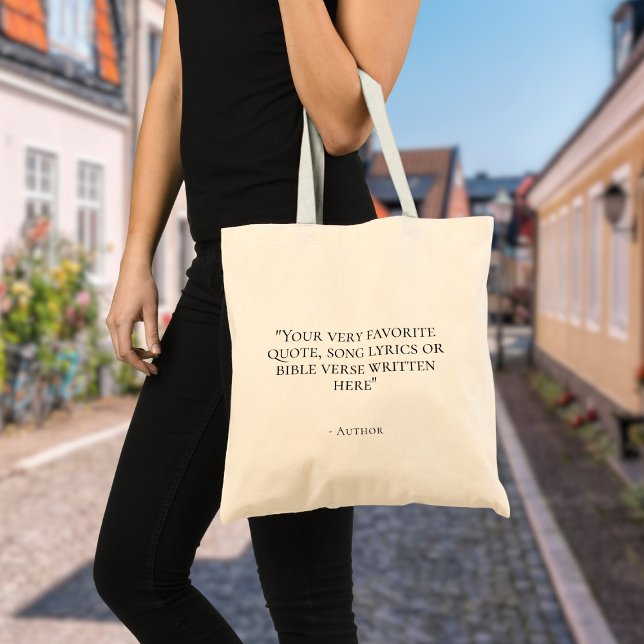 Bolso De Tela Elegant DIY Custom quote  (Create your own tote bag with your favorite quote, song lyrics of bible verse)