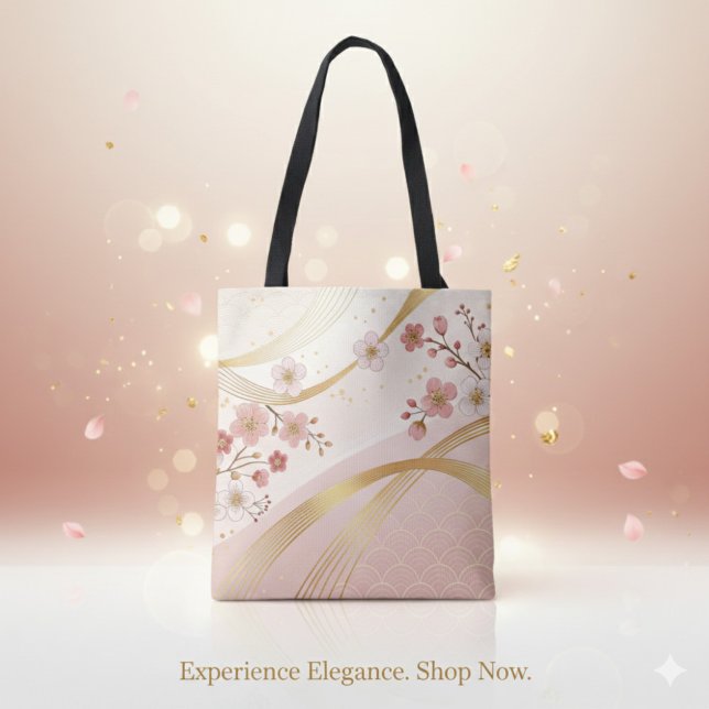 Bolso De Tela Elegant Floral Energy Flow Full-Print Tote Bag (Elegant Floral Energy Flow Full-Print Tote Bag)