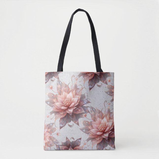 Bolso De Tela Elegant Floral Tote – Aesthetic Reusable Shopping  (Anverso)