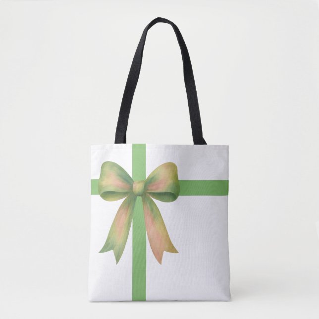 Bolso De Tela Elegant Gift Bow – Modern Christmas Design (Anverso)