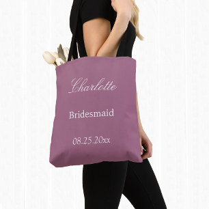 Bolso De Tela Elegant Mauve Bridesmaid Tote Bag