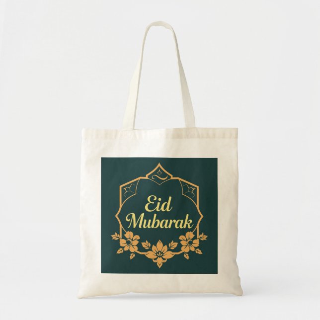 Bolso De Tela Elegant Minimalist Eid Mubarak Tote  (Frente)