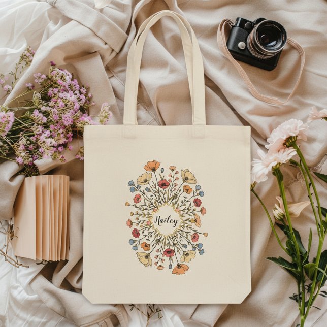 Bolso De Tela Elegant Pastel Floral Personalized (Subido por el creador)