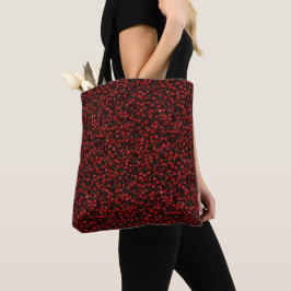 Bolso De Tela Elegant Red Confetti on Black Glitter Style